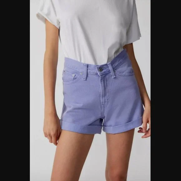 Levi’s ‘80s Rolled Mom Denim Short - Dusty Persian Violet 28" NWT - Picture 5 of 9